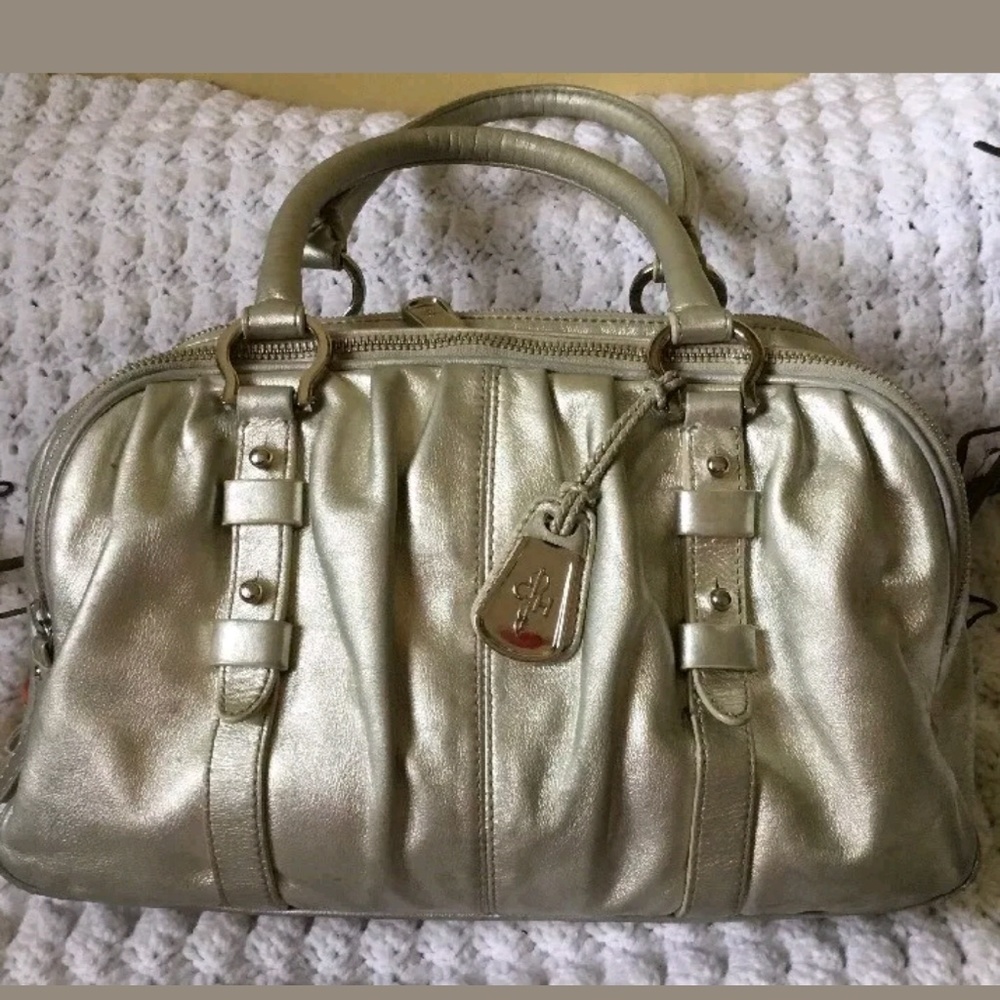 Cole Haan Lamb Phoebe Metallic Leather 3 Compartme